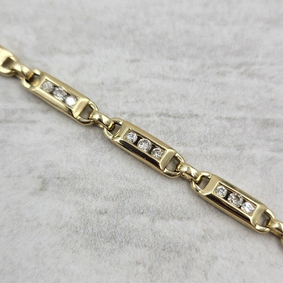 Vintage Diamond Bracelet in 14k Yellow Gold - image 2