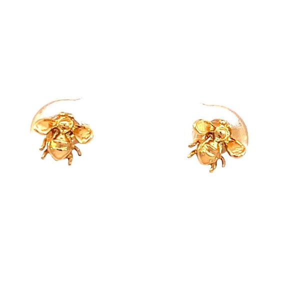 Authentic 14kg Yellow Gold Bumble Bee Stud Earrings for Girls - 0.8g View 3