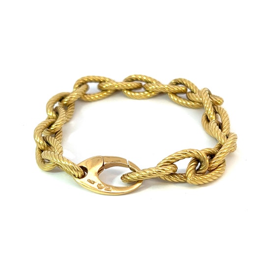 Vintage Fancy Link Bracelet in 18k Yellow Italian… - image 1