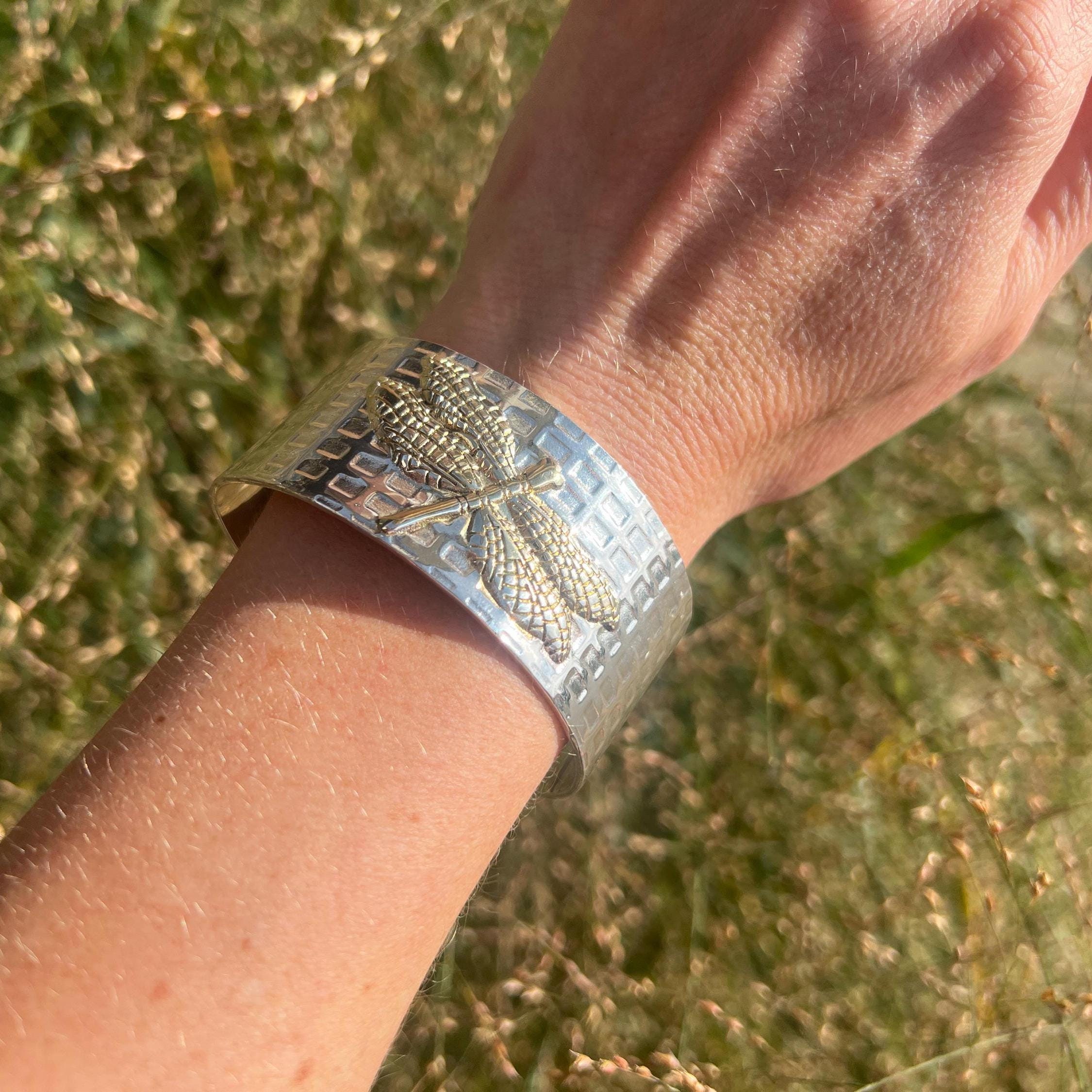 Vintage Tiffany & Co. Dragonfly Cuff Bracelet, Two Tone Sterling