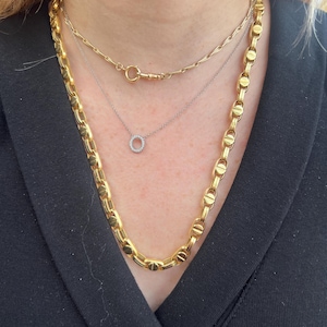 Vintage Fancy Mariner Link Chain |  10k Yellow Gold | Heavy Gold Chain | Statement Necklace | Cartier Love | Gucci Link | 22" Length | 20.4g