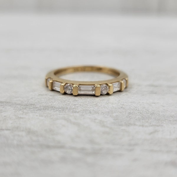 Vintage Baguette Stack Ring in 14k Yellow Gold