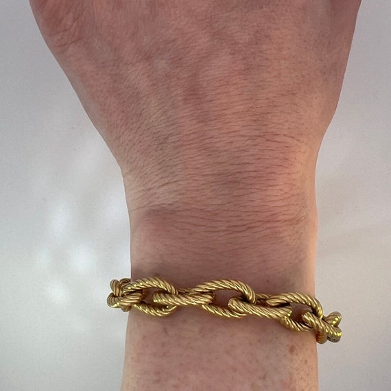 Vintage Fancy Link Bracelet in 18k Yellow Italian… - image 3