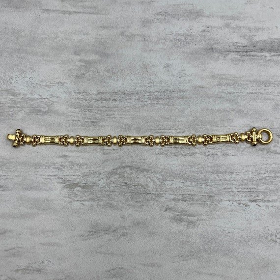 Vintage Hidden Cabochon Gemstone Bracelet 18k Yel… - image 6