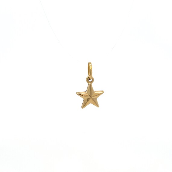 Vintage Puffy Nautical Star Charm in 14k Yellow G… - image 4