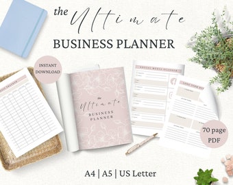 Business Planner Printable, Content Planner Printable, 2024 Planner, Small Business Planner, Home Business Organizer, Pink, Floral