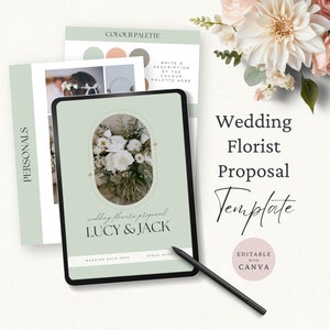 Wedding Florist Proposal Template, Editable Canva Template, Event Flowers Pricing Brochure, Client Onboarding Guide, Floral Price Guide,