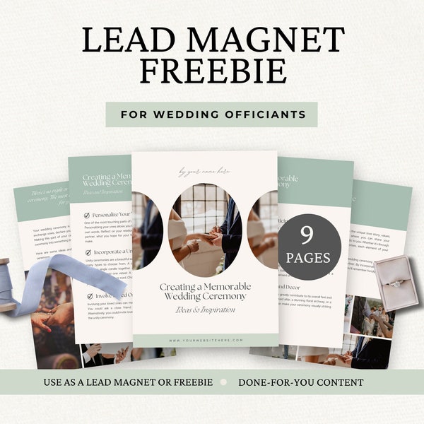 Wedding Celebrant Lead Magnet eBook, Editable Canva Template, Wedding Officiant Marketing, Email List Freebie Template, Done-for-you Content