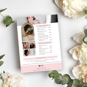 Wedding Hair & Makeup Pricing Guide Template, Bridal Party Hair Price List, Editable Canva Template, Glam Price Sheet, Beauty Services Flyer