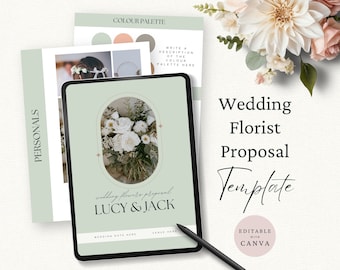 Wedding Florist Proposal Template, Editable Canva Template, Event Flowers Pricing Brochure, Client Onboarding Guide, Floral Price Guide,