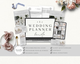 Wedding Planner Template Bundle, Client Onboarding, Editable Canva Template, Coordinator Marketing, Event Planner Instagram Post, WP1