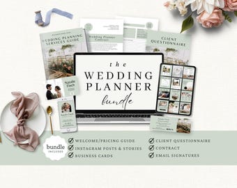 Wedding Planner Template Bundle, Client Onboarding, Editable Canva Template, Coordinator Marketing, Event Planner Instagram Post, WP1