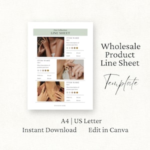 Wholesale Line Sheet Template, Canva Line Sheet, Wholesale Pricing Catalog, Candle Price Guide, Wholesale Supplier Brochure, Green