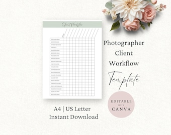Photographer Client Workflow, Photography Business, Client Management, Photography To Do List, Canva Template, Instant Download,