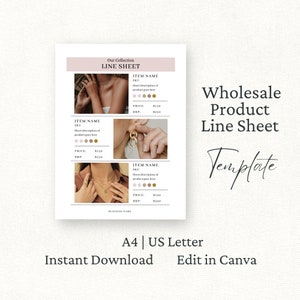 Wholesale Line Sheet Canva Template, Wholesale Product Price Sheet, Pricing Catalog, Candles Line Sheet, Wholesale Supplier Brochure, Pink