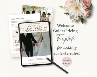 Wedding Content Creator Pricing Guide Template, Wedding Client Collections Pack, Editable Canva Template, Wedding Professional Magazine, CC1