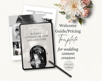 Wedding Content Creator Pricing Guide Template, Wedding Client Price Pack, Editable Canva Template, Wedding Professional Magazine, Luxe, CC1
