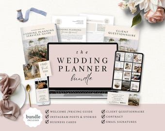 Wedding Planner Bundle, Wedding Client Onboarding, Editable Canva Templates, Wedding Coordinator Marketing, Event Planner Instagram Posts,