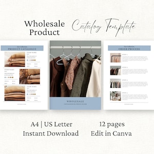 Wholesale Product Catalogue Canva Template, Business Pricing Catalog, Editable Line Sheet Template, Product Brochure, Clothing Catalog,