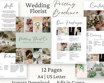 Wedding Florist Pricing Guide Brochure, Canva Template, Wedding Vendor Price List Template, Photographer Pricing Sheet, Marketing eBook