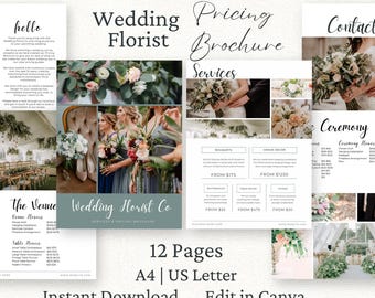 Wedding Florist Pricing Guide Brochure, Canva Template, Wedding Vendor Price List Template, Photographer Pricing Sheet, Marketing eBook