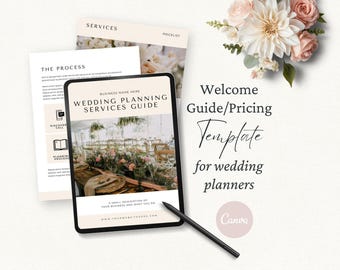 Wedding Planner Pricing Guide Template, Wedding Client Collections Pack, Editable Canva Template, Wedding Professional Magazine,