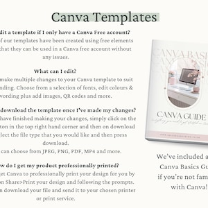 The image is a book cover for a book titled "Canva Templates".