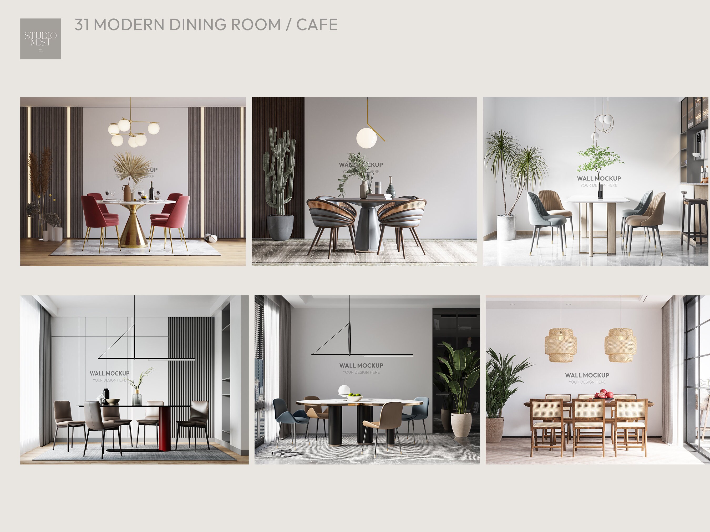 31 Dining Room Cafe Wall Frame Poster Mockup Bundle + Free PSD Frames ...