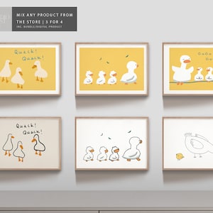 Set de 6 lindos animales Kid Art Print / Nursery Children Poster Minimalista / Print Home Decor / Children Nursery Baby Gift