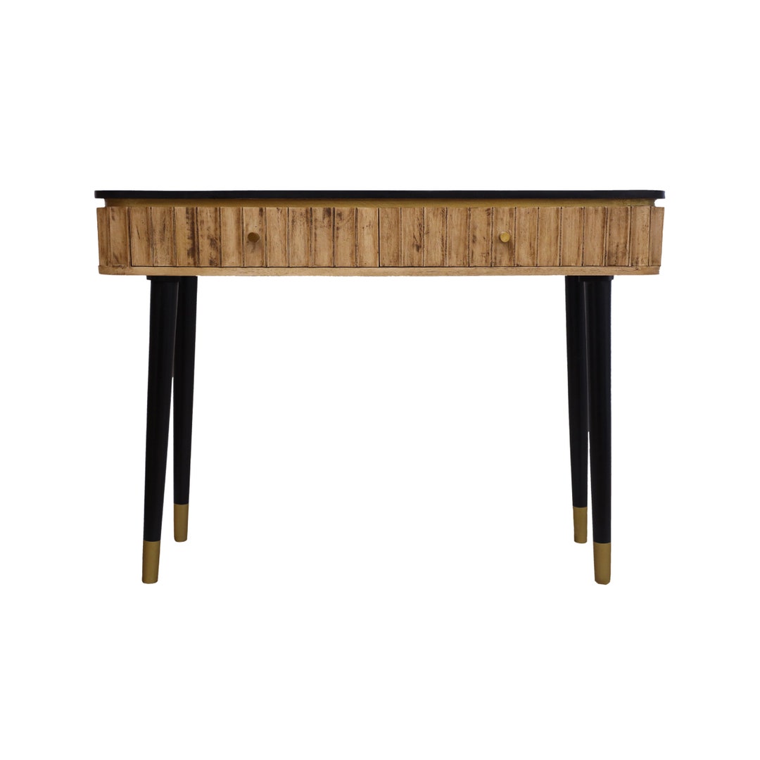 Flute Curved Console Table 2 Drs., Modern Entryway Hallway Table