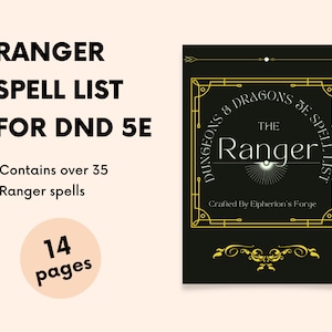 Ranger Spell List for Dungeons and Dragons 5e
