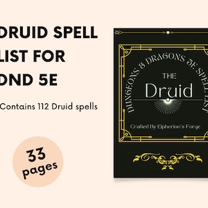 Druid Spell List for Dungeons and Dragons 5e