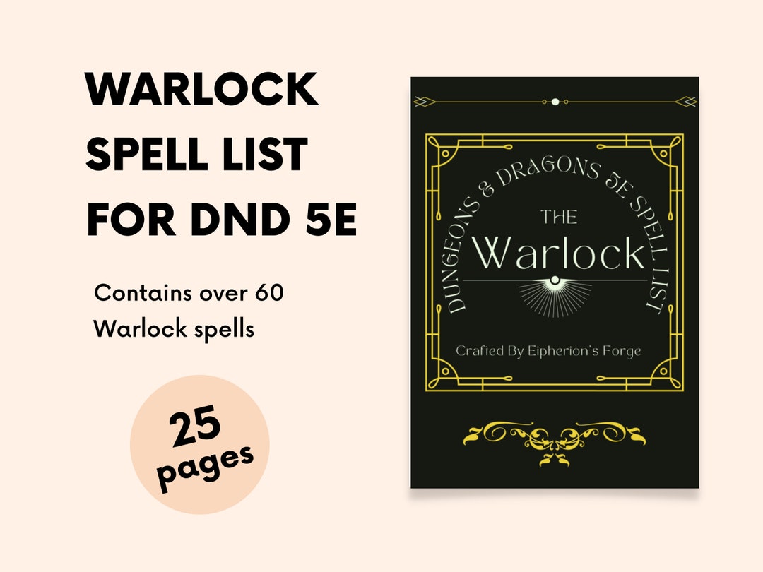 Dnd 2024 Warlock Spell List 5e Maryl Sheeree
