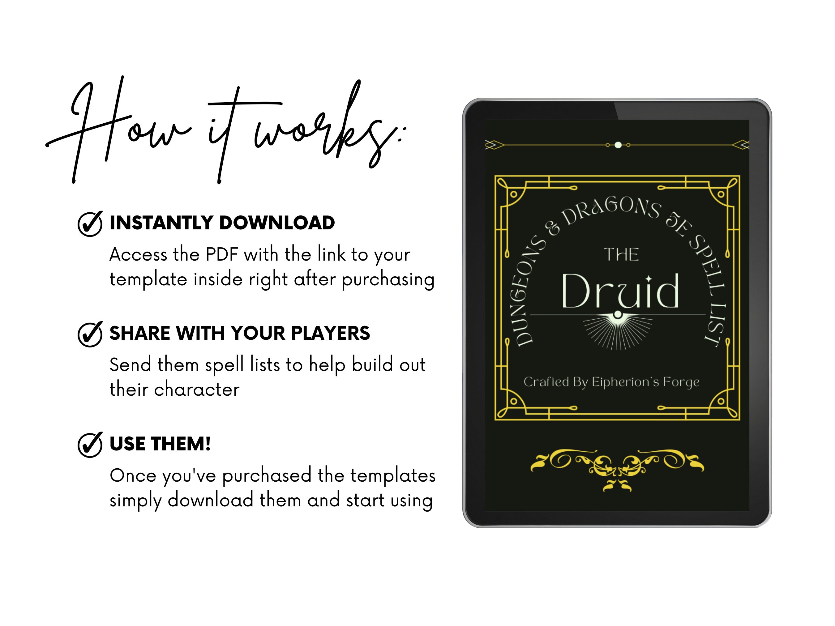 Druid Spell List for Dungeons and Dragons 5e Etsy