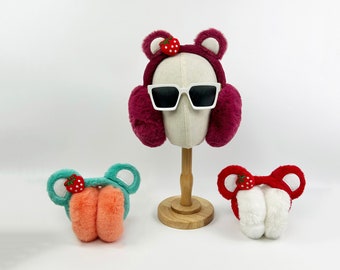 Paraorecchie con orecchie d'orso / Paraorecchie invernali antivento / Ragazze carine / Paraorecchie invernali calde / Cappello da festa / Personalizzato / Kawaii / Divertente