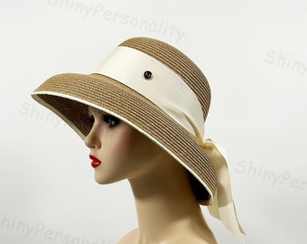 Hepburn Wind Ladies Sun Hat / Seaside Vacation Girls Sun Hat / Sunscreen Sun Hat / Beach Big Eaves Hat / To Her Gift / Outdoor Leisure Cap