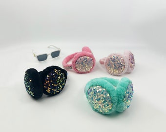 Sequin Earmuffs / Glitter Earmuffs / Cute Girls / Winter Warm Ear Muffs/ Party Hat/ Personalized/ Kawaii/ Funny