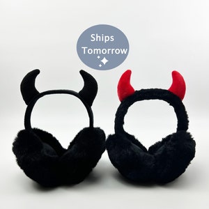 Imp Earmuffs / Cow Horn Warm Earmuffs / Wind / Cute / Personality / Male / Female