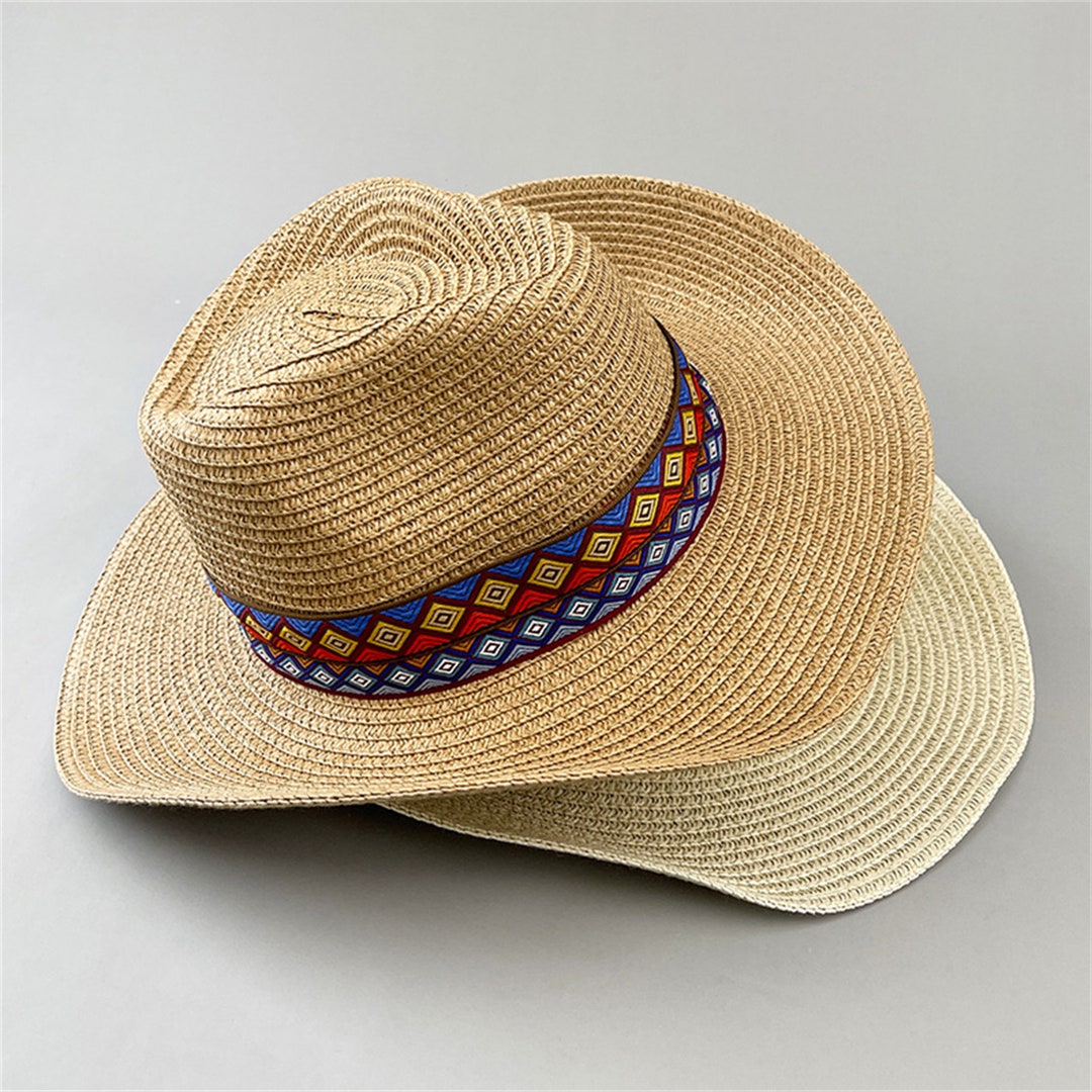 Men's Sun Hat / Panama Straw Hat / Jazz Hat / Cowboy Hat Etsy