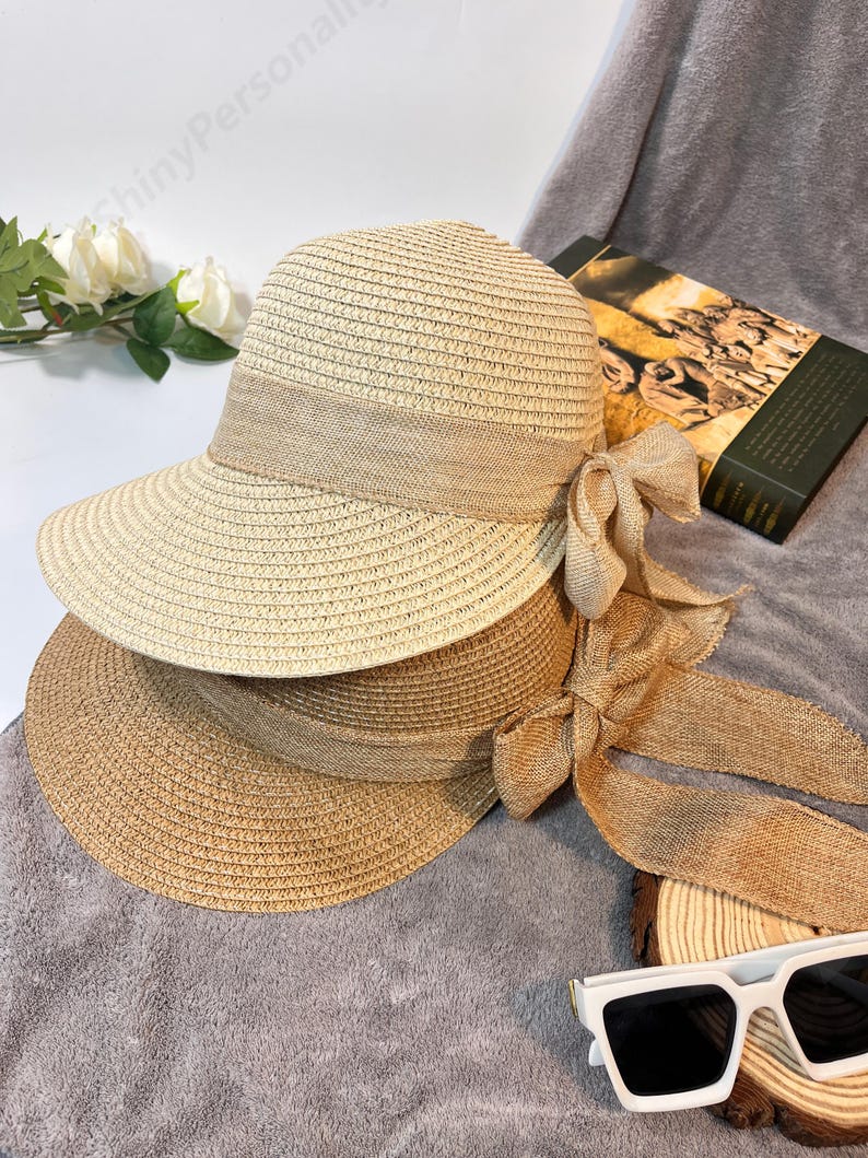 Bow Sun Women's Summer Straw Hat / Beach Hat/ Bow Sun Hat/ Party Hat / Outdoor ...