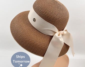 Hepburn Wind Ladies Sun Hat / Seaside Vacation Girls Sun Hat / Sunscreen Sun Hat / Beach Big Eaves Hat / To Her Gift / Outdoor Leisure Cap