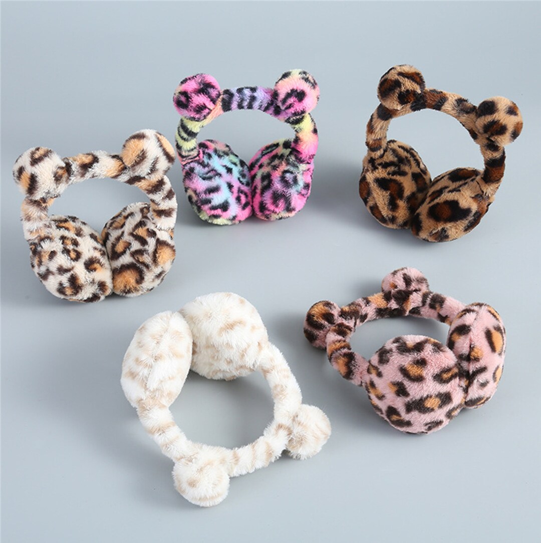 Leopard Print Earmuffs / Winter Ear Protection Plush Earmuffs Etsy
