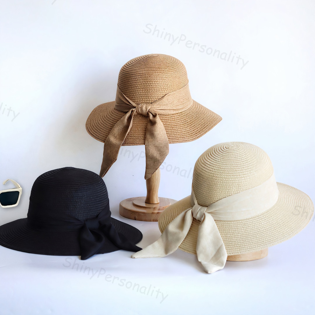 Women Summer Straw Weave Bowknot Sunproof Hat main image 0