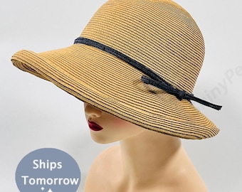 Summer Straw Hat with Wide Brim/ Sun Hats For Women/ Summer Hat/ Foldable hatSunscreen Sun Hat/ Beach Big Eaves Hat/ To Her Gift/ Casual Hat