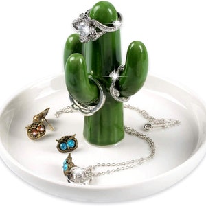 WMXYEYU Cactus Ring Holder Dish for Jewelry Tower Earring Trinket