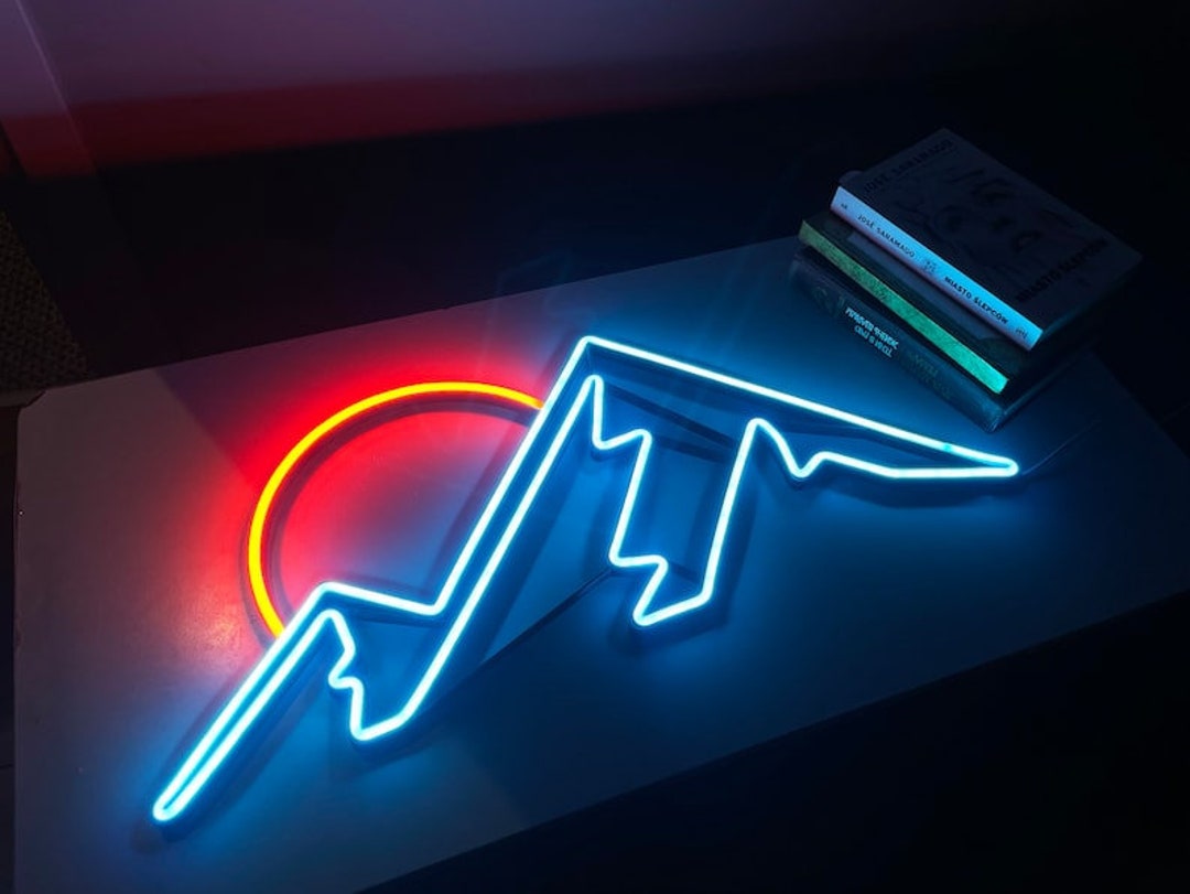 Mountain Neon Wall Art Landscape Neon Sign Neon Art Neon Art Etsy