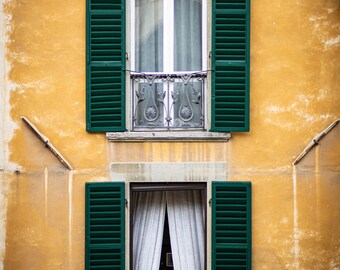 Old windows and balcony in Arezzo, Tuscany, Italy