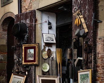 Antiques shop in Arezzo, Tuscany, Italy