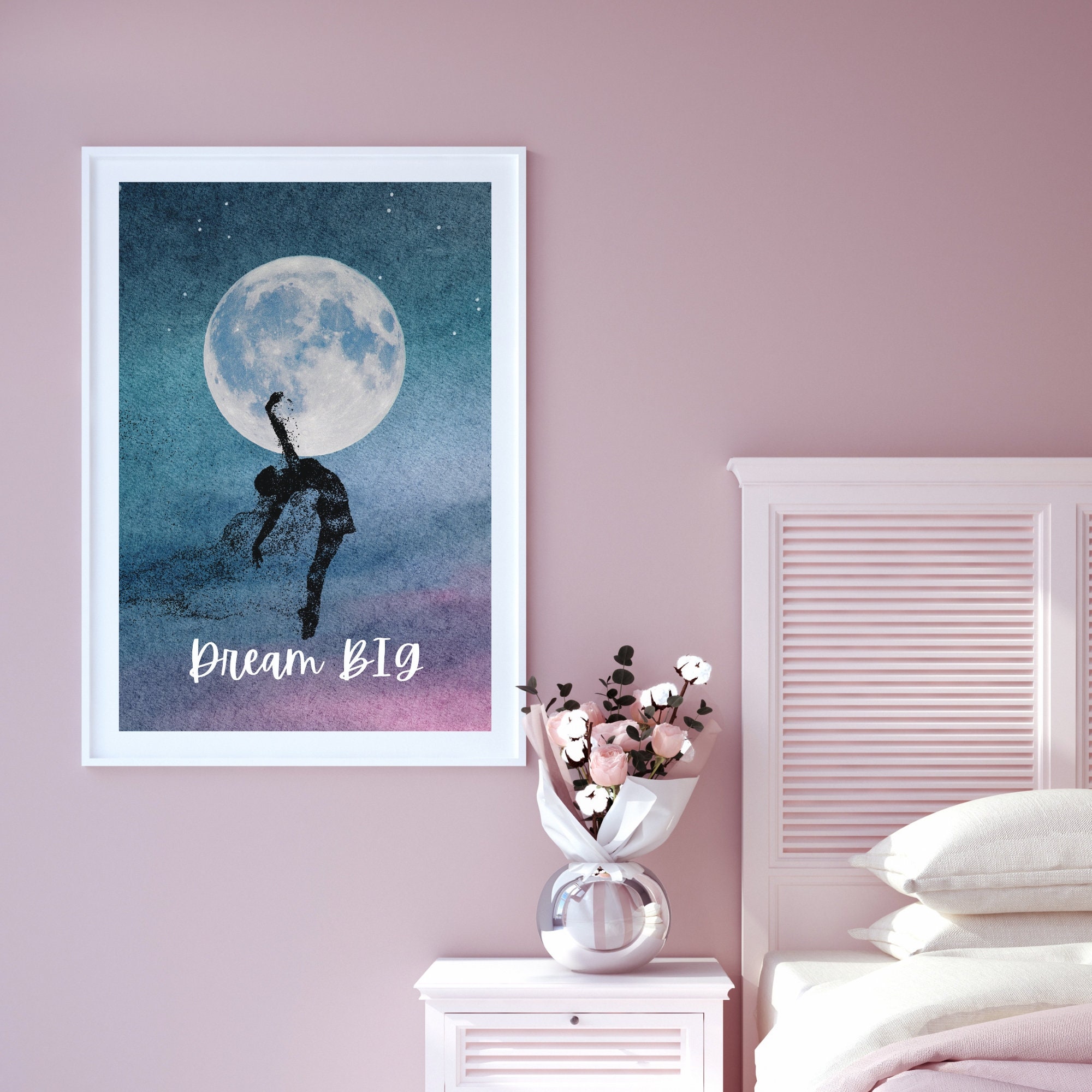 Dance Poster Dance Art Large Art Moon Wall Art Ballet Wall Etsy