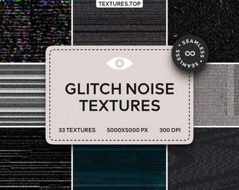 Seamless Glitch Noise Digital Textures, Background Pattern Collection, Instant Download, Printable Scrapbook Paper